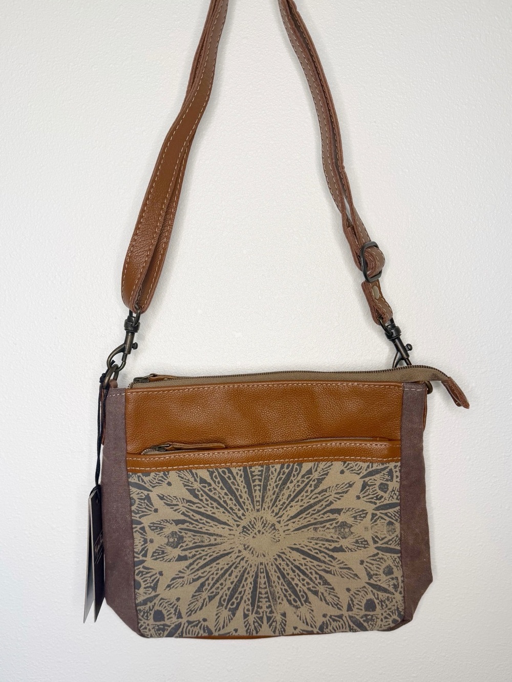 Myra Bag Brown Floral Patterned Crossbody Bag - Women